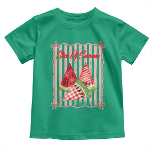 Striped Watermelon Beach Vibes Graphic Toddler T Shirt Slice Of Summer