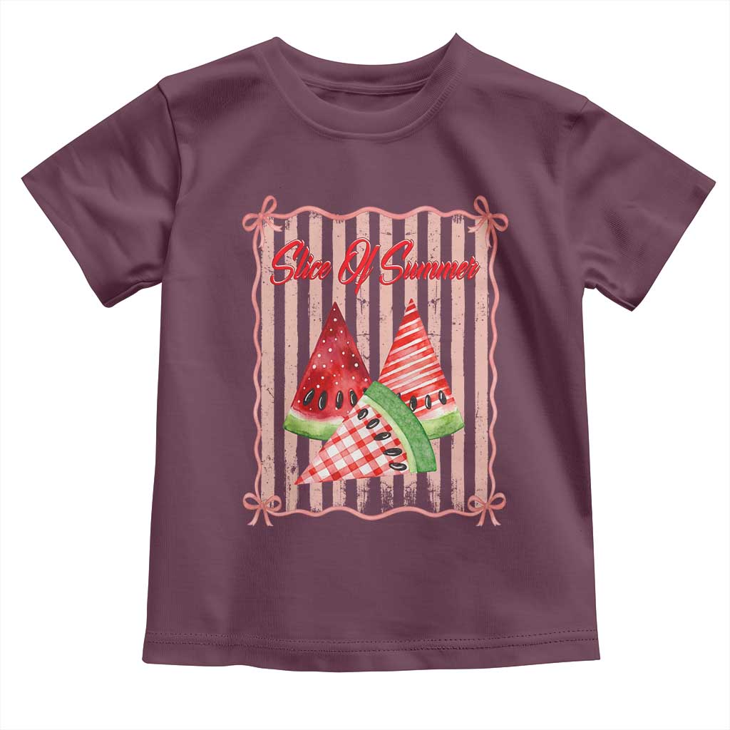 Striped Watermelon Beach Vibes Graphic Toddler T Shirt Slice Of Summer
