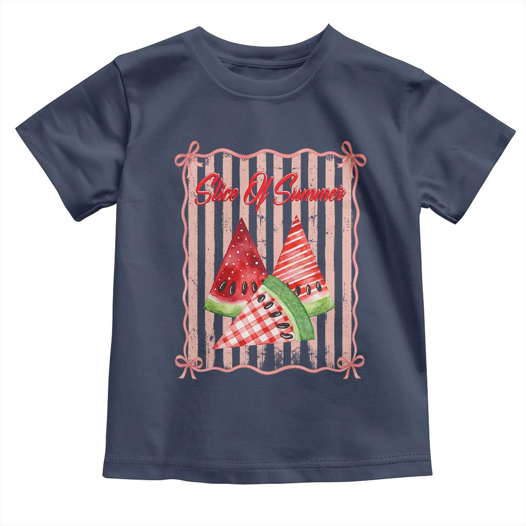 Striped Watermelon Beach Vibes Graphic Toddler T Shirt Slice Of Summer