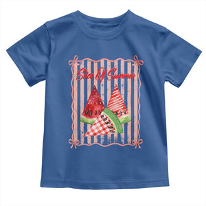 Striped Watermelon Beach Vibes Graphic Toddler T Shirt Slice Of Summer