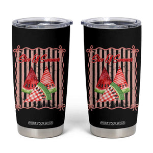 Striped Watermelon Beach Vibes Graphic Tumbler Cup Slice Of Summer