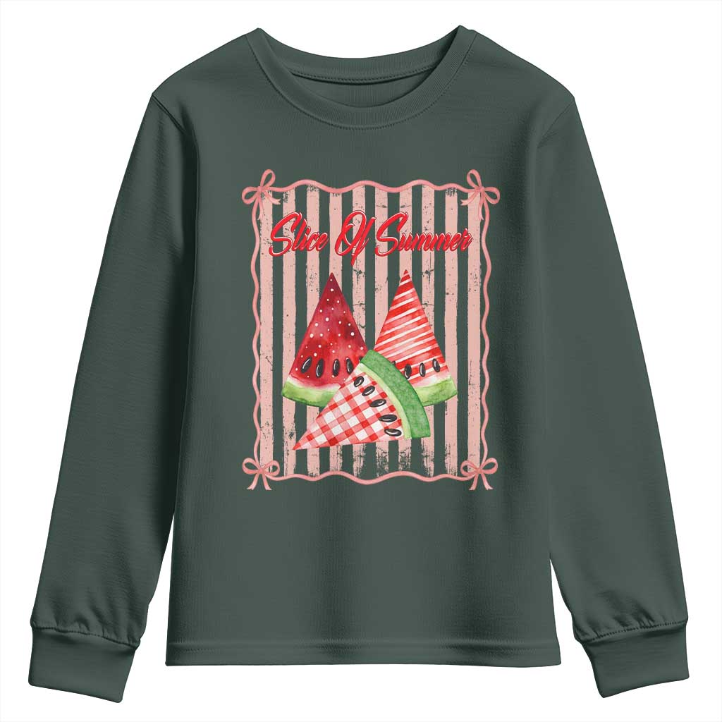 Striped Watermelon Beach Vibes Graphic Youth Sweatshirt Slice Of Summer