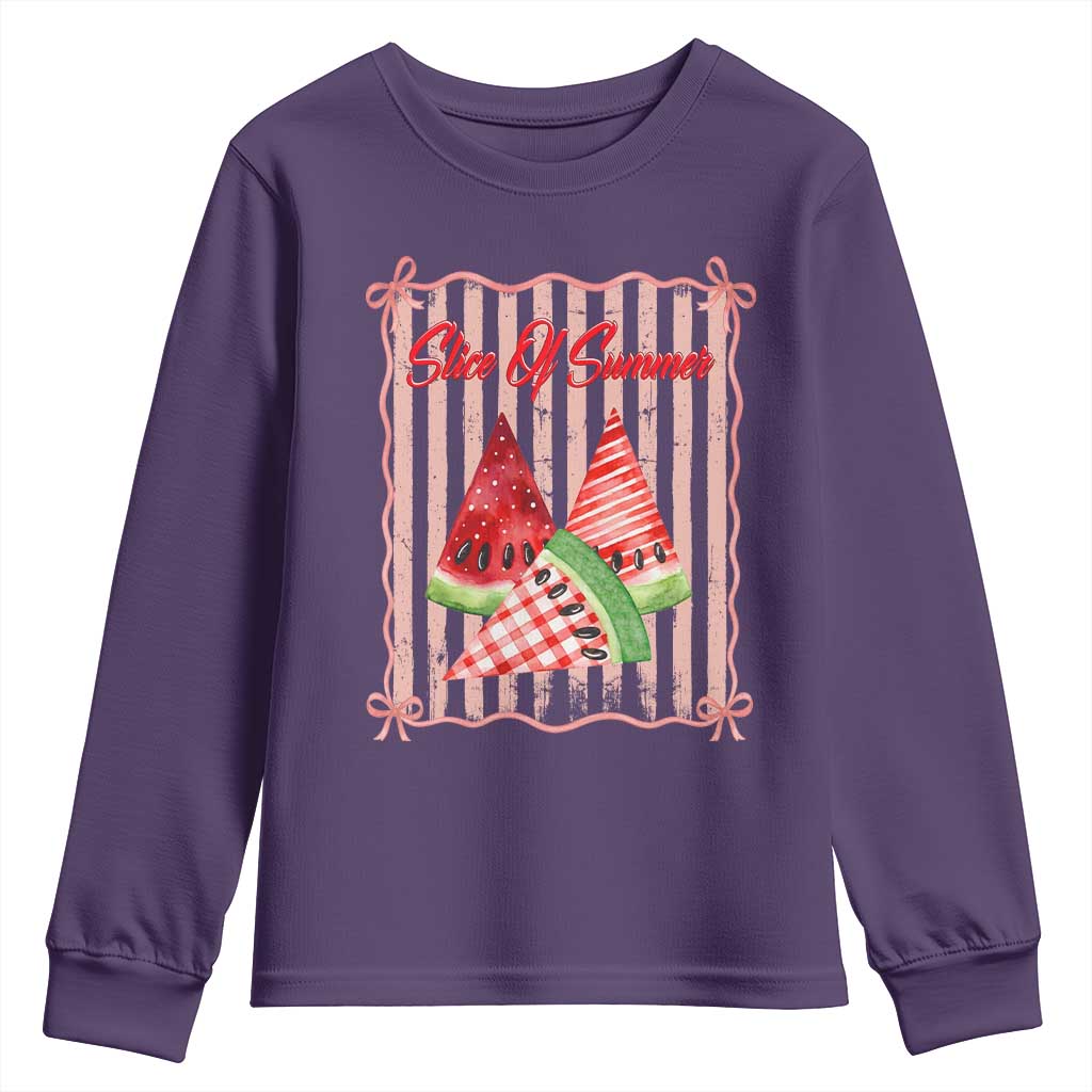 Striped Watermelon Beach Vibes Graphic Youth Sweatshirt Slice Of Summer