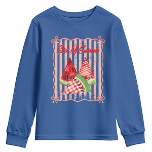 Striped Watermelon Beach Vibes Graphic Youth Sweatshirt Slice Of Summer