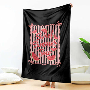 Striped Watermelon Beach Vibes Graphic Throw Blanket Sweet Summer Time