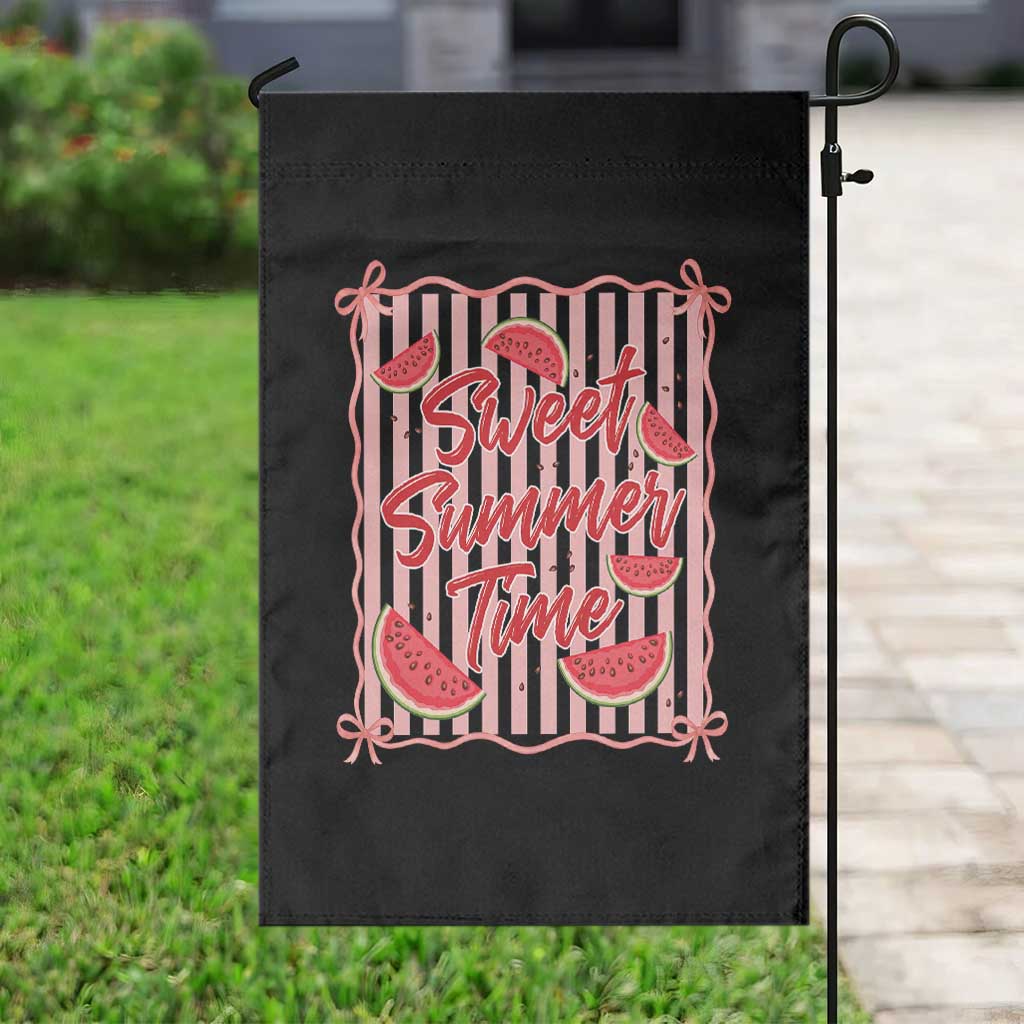 Striped Watermelon Beach Vibes Graphic Garden Flag Sweet Summer Time