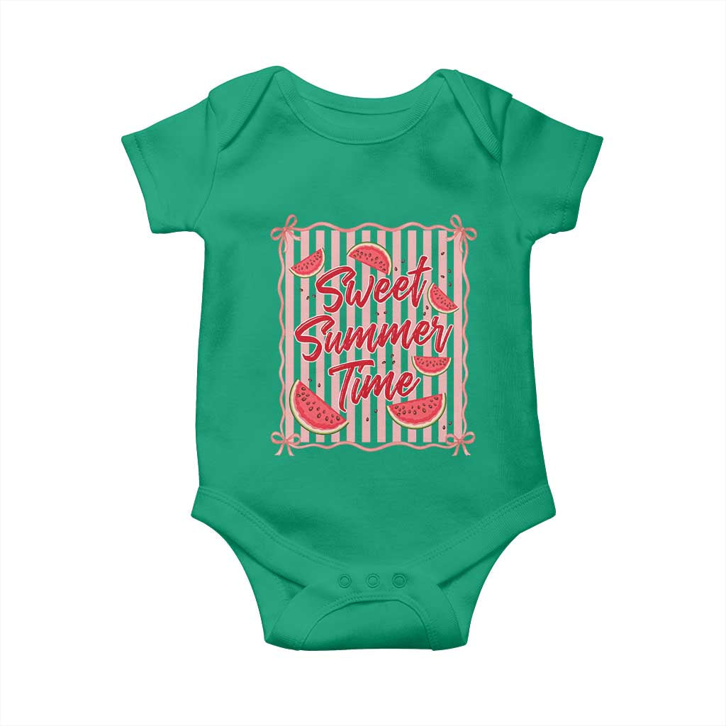 Striped Watermelon Beach Vibes Graphic Baby Onesie Sweet Summer Time