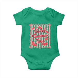 Striped Watermelon Beach Vibes Graphic Baby Onesie Sweet Summer Time