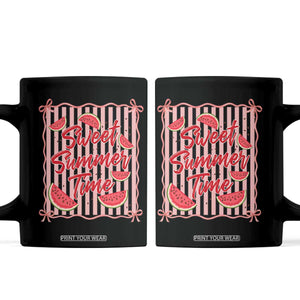 Striped Watermelon Beach Vibes Graphic Coffee Mug Sweet Summer Time