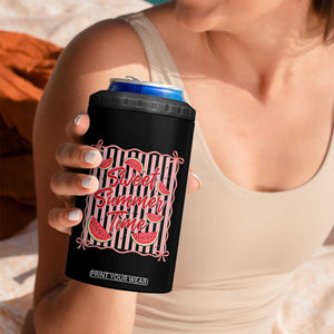 Striped Watermelon Beach Vibes Graphic 4 in 1 Can Cooler Tumbler Sweet Summer Time