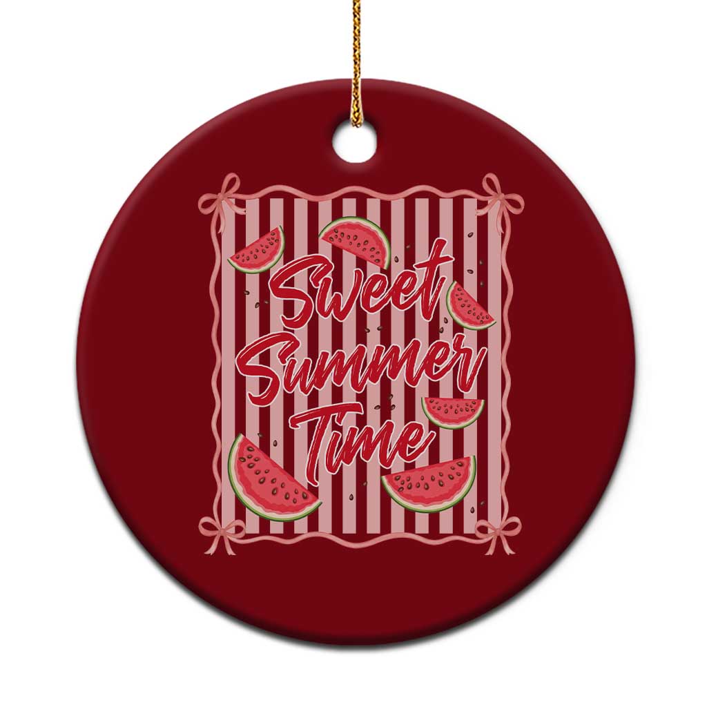 Striped Watermelon Beach Vibes Graphic Ceramic Ornament Sweet Summer Time TS12 1pc Red Print Your Wear