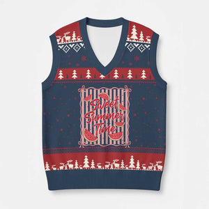 Striped Watermelon Beach Vibes Graphic V-Neck Knit Sweater Vest Sweet Summer Time