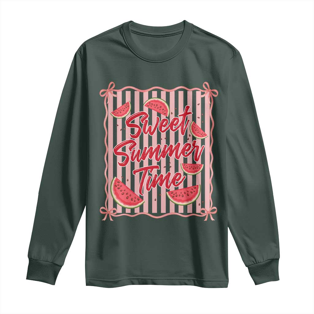 Striped Watermelon Beach Vibes Graphic Long Sleeve Shirt Sweet Summer Time