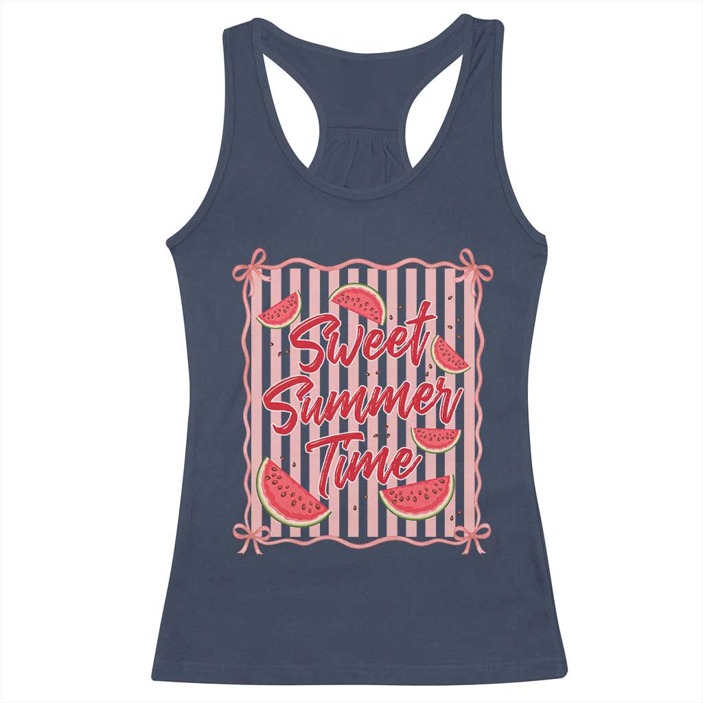 Striped Watermelon Beach Vibes Graphic Racerback Tank Top Sweet Summer Time