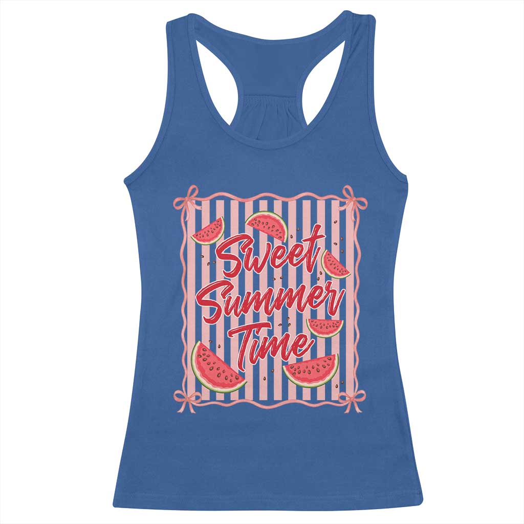 Striped Watermelon Beach Vibes Graphic Racerback Tank Top Sweet Summer Time