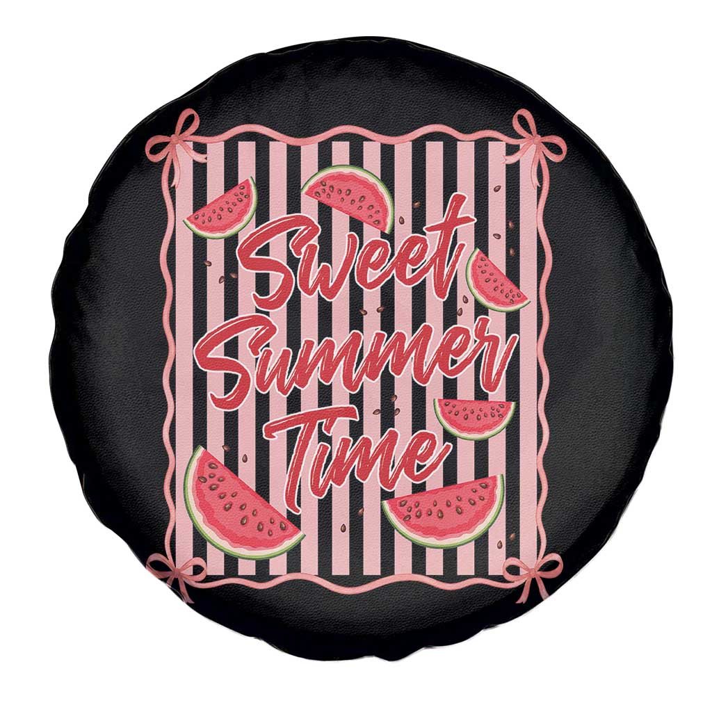 Striped Watermelon Beach Vibes Graphic Spare Tire Cover Sweet Summer Time