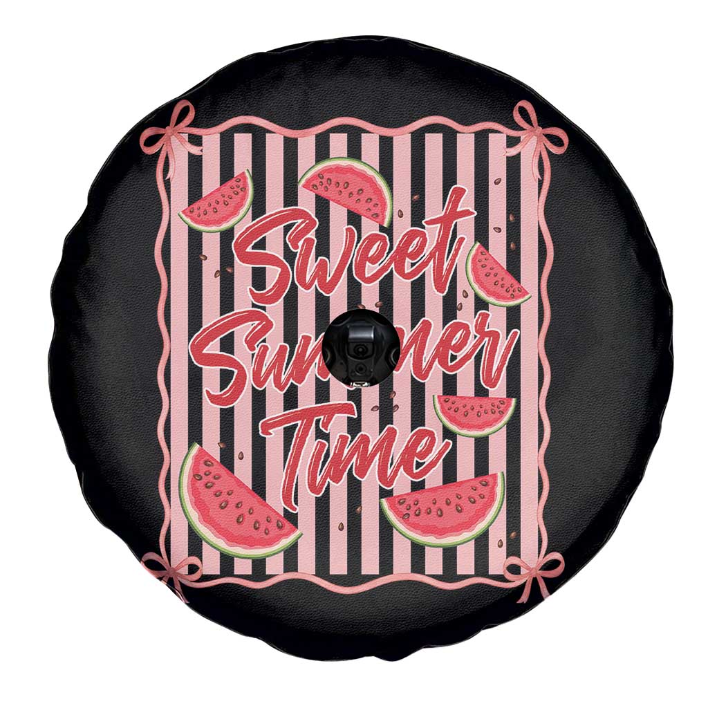 Striped Watermelon Beach Vibes Graphic Spare Tire Cover Sweet Summer Time