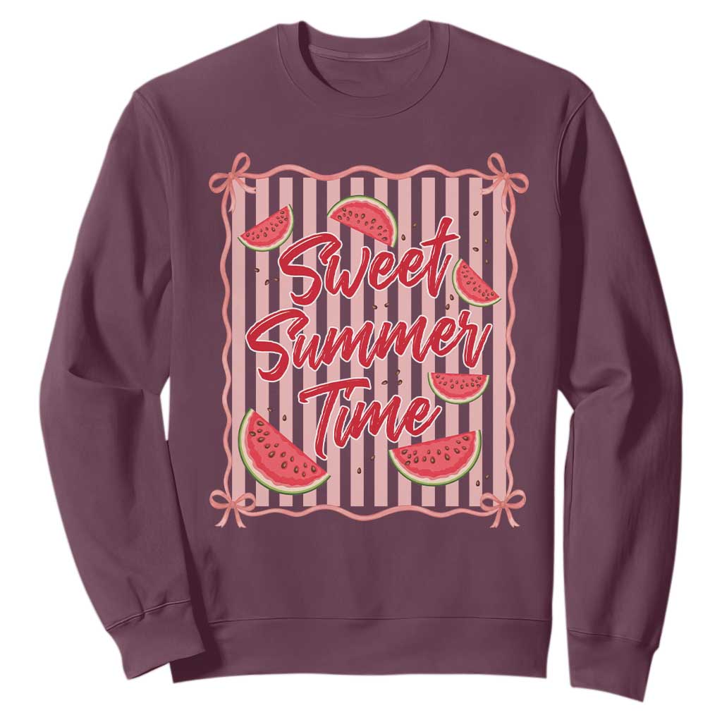 Striped Watermelon Beach Vibes Graphic Sweatshirt Sweet Summer Time