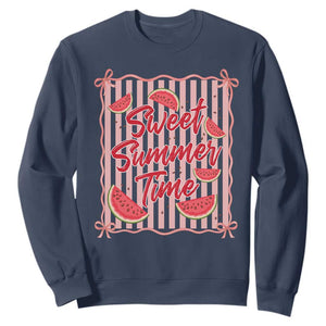Striped Watermelon Beach Vibes Graphic Sweatshirt Sweet Summer Time