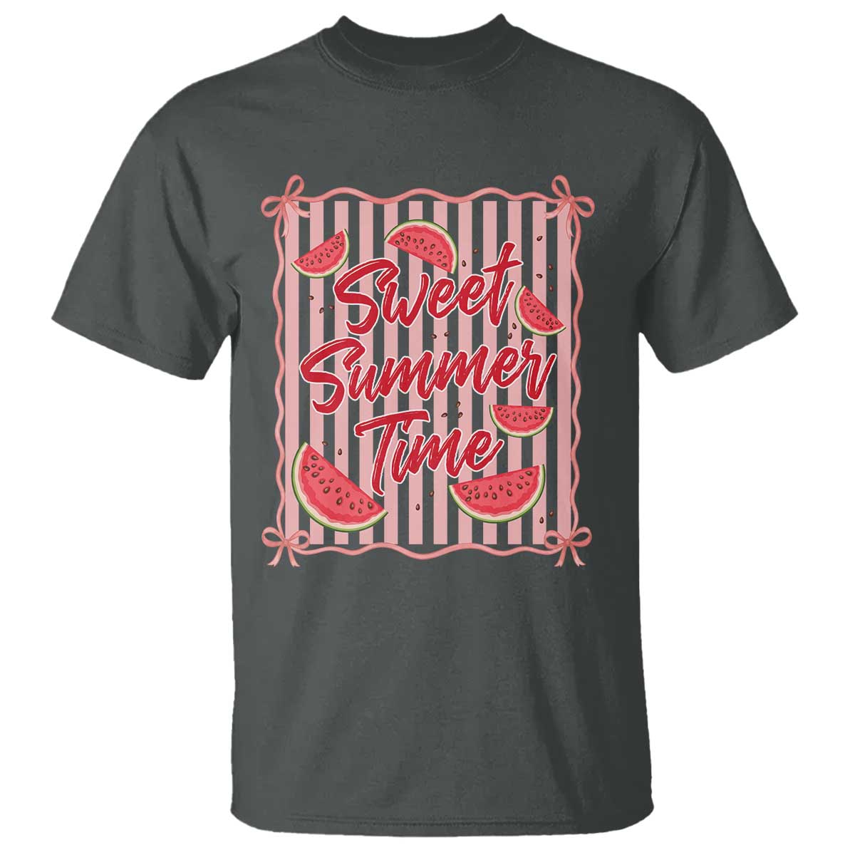 Striped Watermelon Beach Vibes Graphic T Shirt Sweet Summer Time
