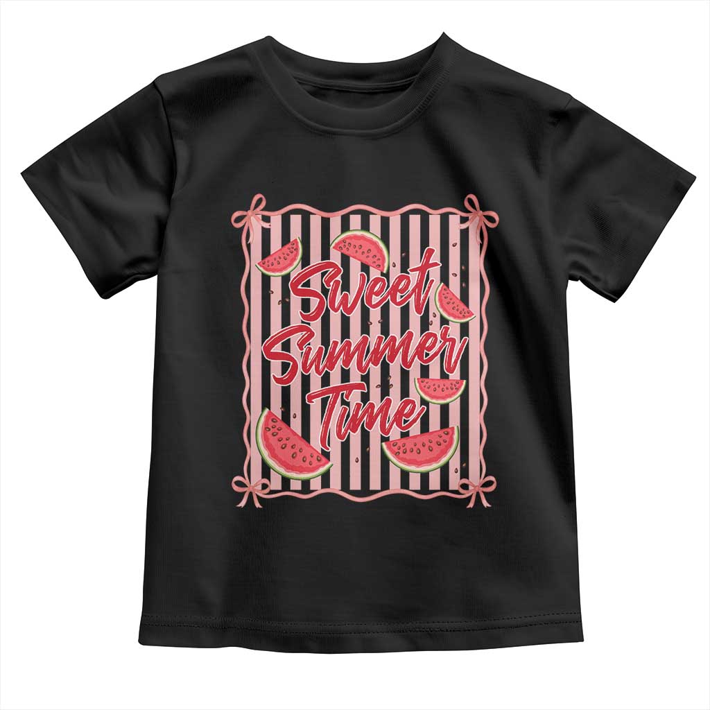 Striped Watermelon Beach Vibes Graphic Toddler T Shirt Sweet Summer Time