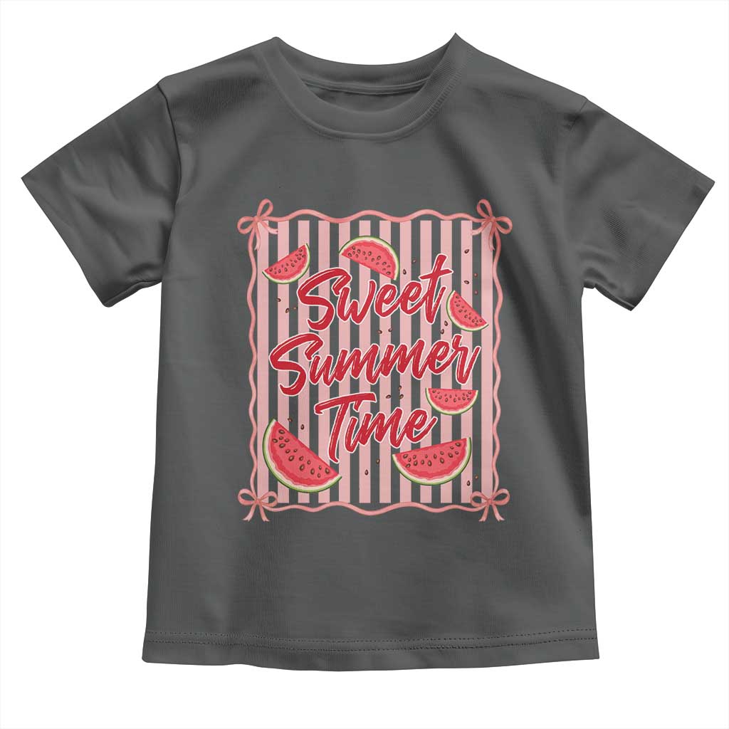 Striped Watermelon Beach Vibes Graphic Toddler T Shirt Sweet Summer Time