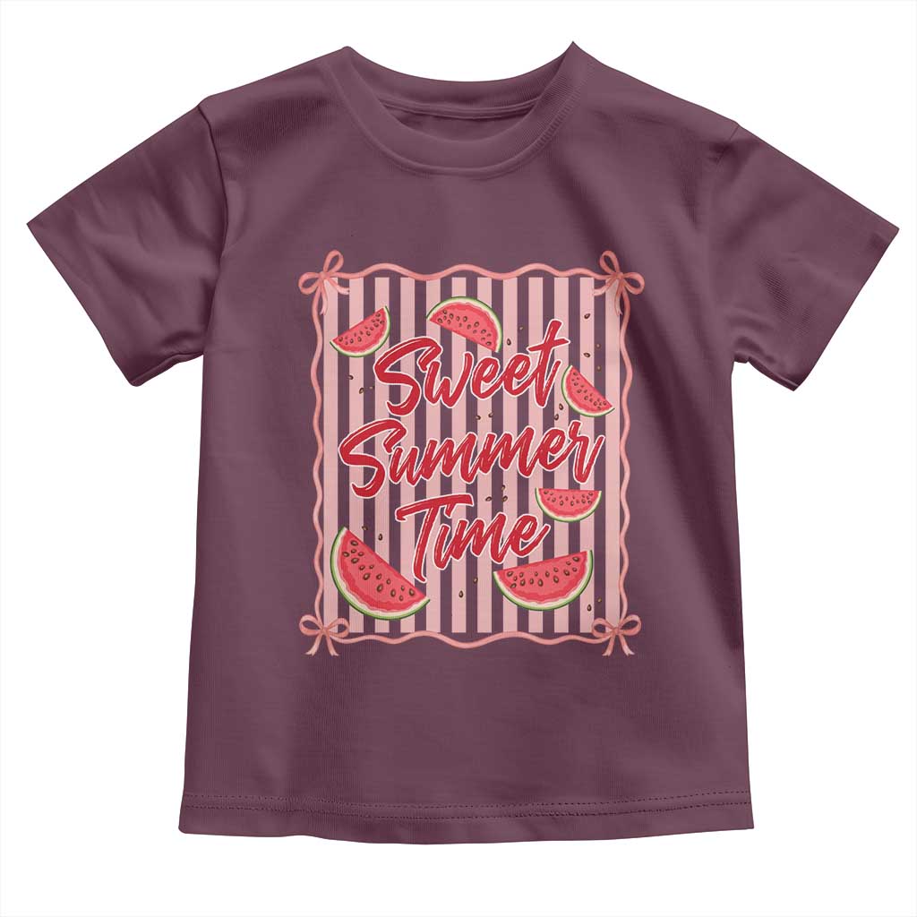 Striped Watermelon Beach Vibes Graphic Toddler T Shirt Sweet Summer Time