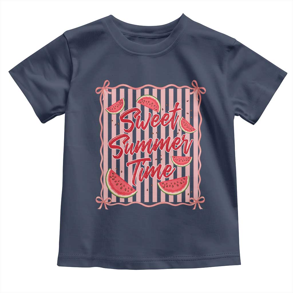 Striped Watermelon Beach Vibes Graphic Toddler T Shirt Sweet Summer Time