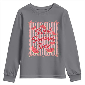 Striped Watermelon Beach Vibes Graphic Youth Sweatshirt Sweet Summer Time