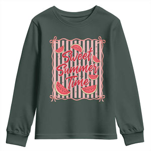 Striped Watermelon Beach Vibes Graphic Youth Sweatshirt Sweet Summer Time