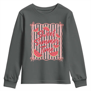 Striped Watermelon Beach Vibes Graphic Youth Sweatshirt Sweet Summer Time