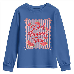 Striped Watermelon Beach Vibes Graphic Youth Sweatshirt Sweet Summer Time
