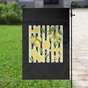 Striped Summer Lemon Garden Flag Citrus Fruit Lover Gift
