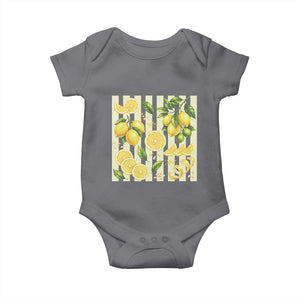 Striped Summer Lemon Baby Onesie Citrus Fruit Lover Gift