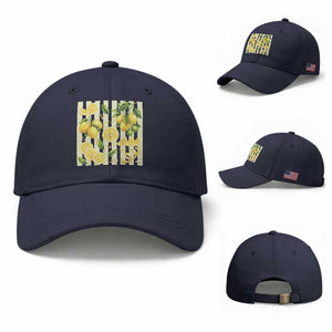 Striped Summer Lemon Baseball Cap Citrus Fruit Lover Gift