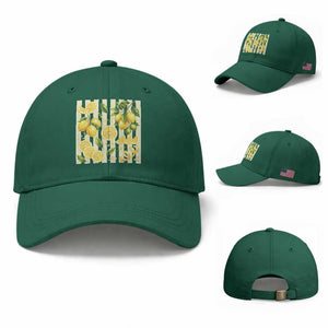Striped Summer Lemon Baseball Cap Citrus Fruit Lover Gift
