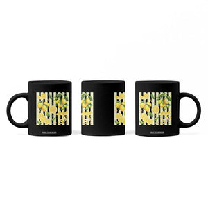 Striped Summer Lemon Coffee Mug Citrus Fruit Lover Gift