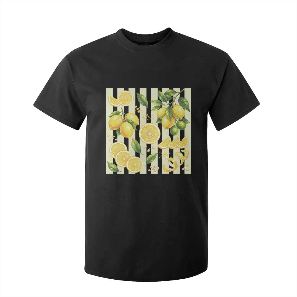 Striped Summer Lemon T Shirt For Kid Citrus Fruit Lover Gift TS12 Black Print Your Wear