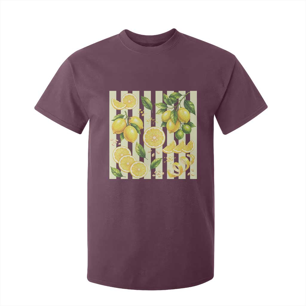 Striped Summer Lemon T Shirt For Kid Citrus Fruit Lover Gift