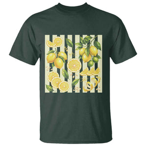 Striped Summer Lemon T Shirt Citrus Fruit Lover Gift
