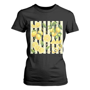 Striped Summer Lemon T Shirt For Women Citrus Fruit Lover Gift