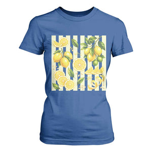 Striped Summer Lemon T Shirt For Women Citrus Fruit Lover Gift