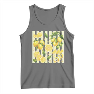 Striped Summer Lemon Tank Top Citrus Fruit Lover Gift