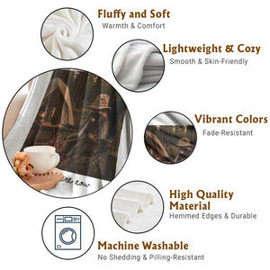 Funny Camping Raccoon Throw Blanket I Live Here Now Outdoor Lover