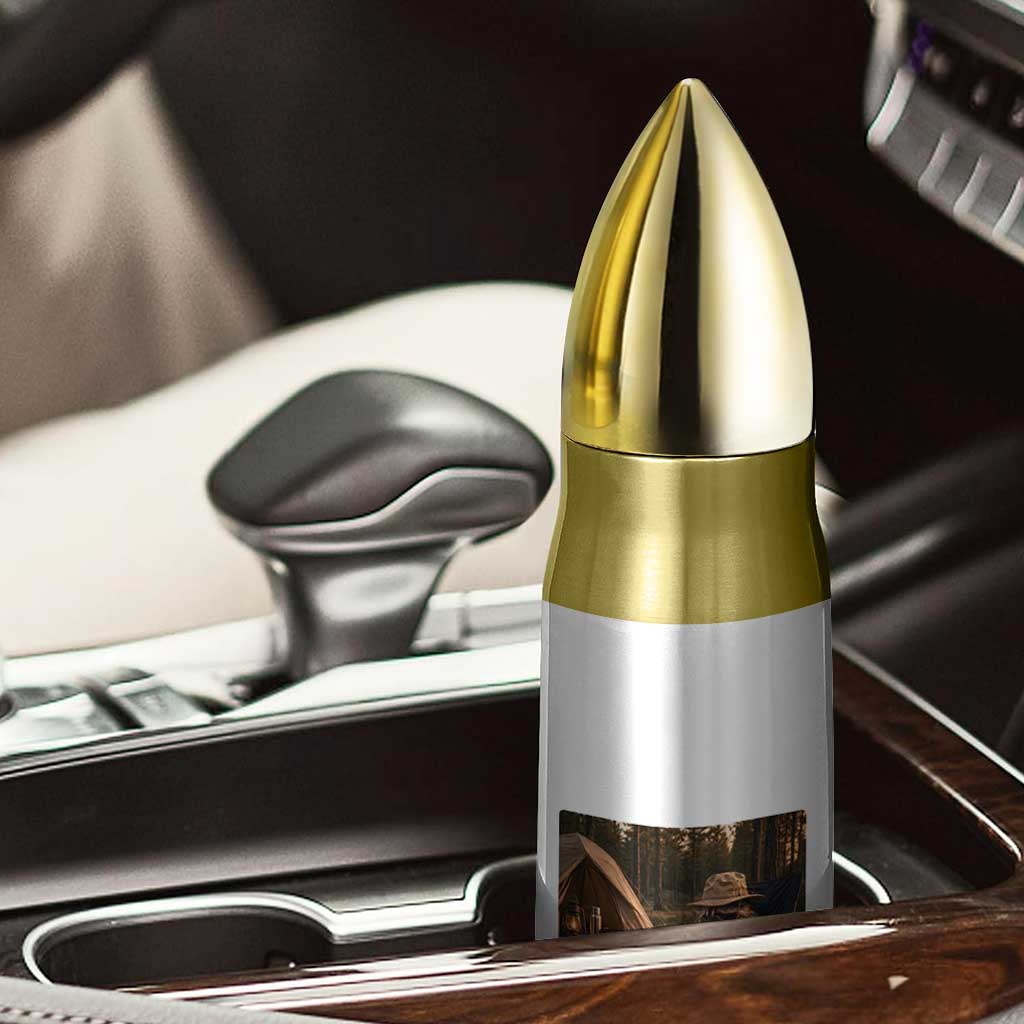 Funny Camping Raccoon Bullet Tumbler I Live Here Now Outdoor Lover