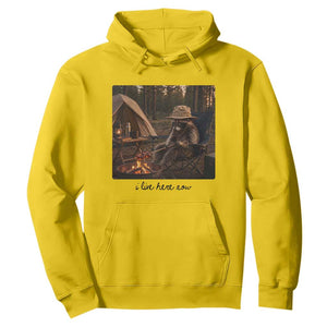 Funny Camping Raccoon Hoodie I Live Here Now Outdoor Lover