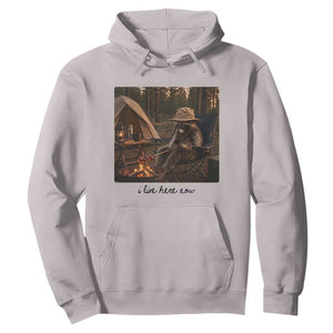 Funny Camping Raccoon Hoodie I Live Here Now Outdoor Lover