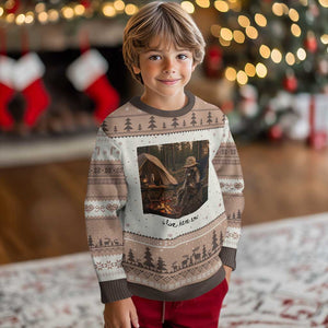 Funny Camping Raccoon Ugly Christmas Sweater I Live Here Now Outdoor Lover