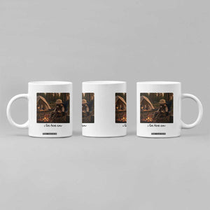 Funny Camping Raccoon Coffee Mug I Live Here Now Outdoor Lover