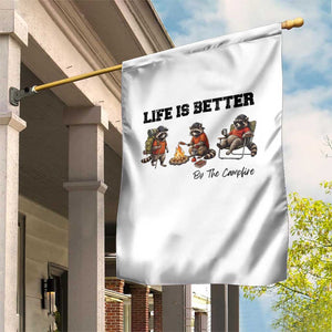 Funny Camping Raccoon Garden Flag Life Is Better By The Campfire